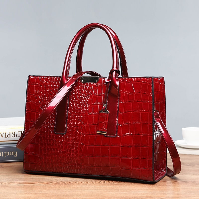 Luxury Crocodile Patterned Handbag