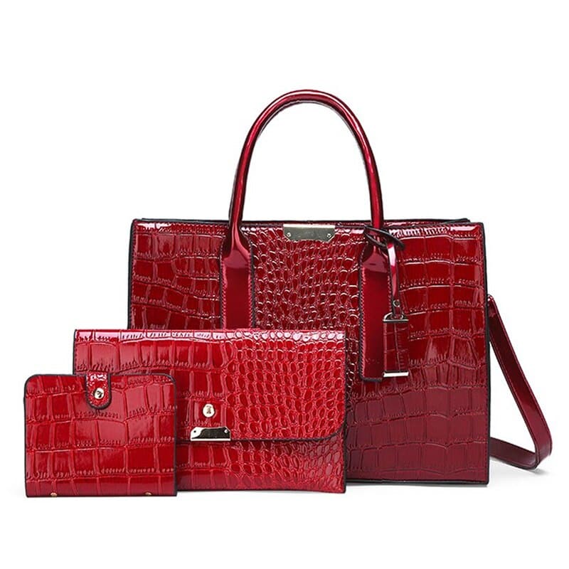 Luxury Crocodile Patterned Handbag
