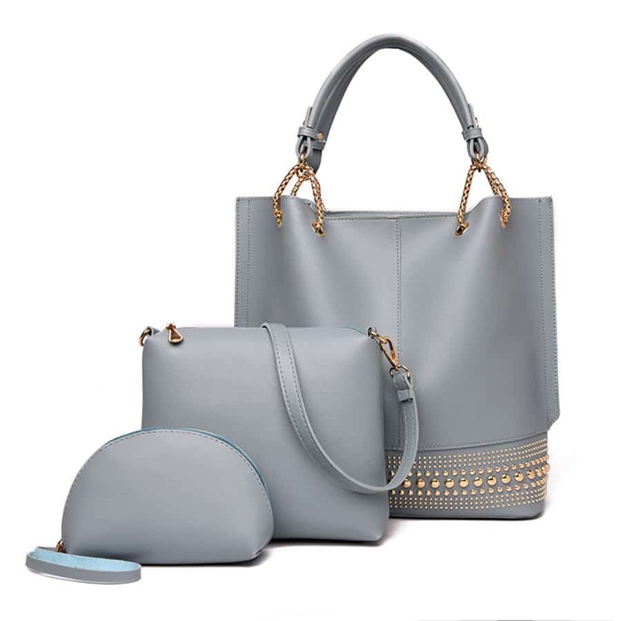 Rivet Handbag 3 Pcs Set