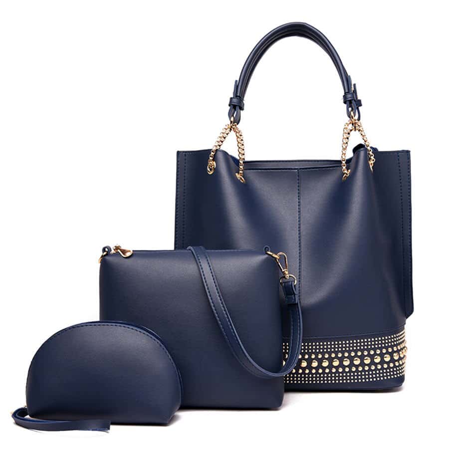 Rivet Handbag 3 Pcs Set
