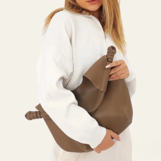 Nava Minimalist Bar Handle Hobo Bags