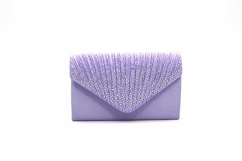 Fashion Satin Evening Bags for Women - Luxury Diamond and Chain Embellished Bag