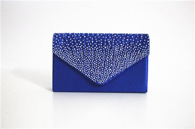 Fashion Satin Evening Bags for Women - Luxury Diamond and Chain Embellished Bag