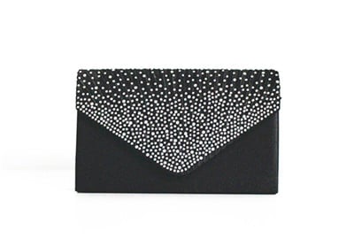 Fashion Satin Evening Bags for Women - Luxury Diamond and Chain Embellished Bag
