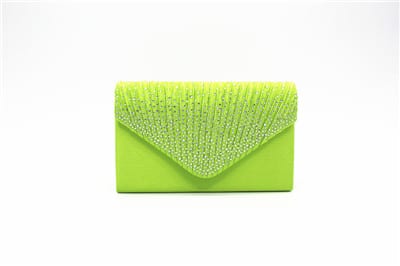 Fashion Satin Evening Bags for Women - Luxury Diamond and Chain Embellished Bag