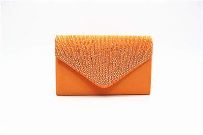 Fashion Satin Evening Bags for Women - Luxury Diamond and Chain Embellished Bag