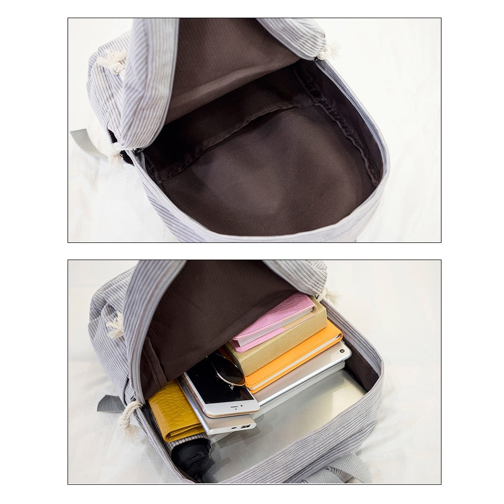 Casual Corduroy Backpack
