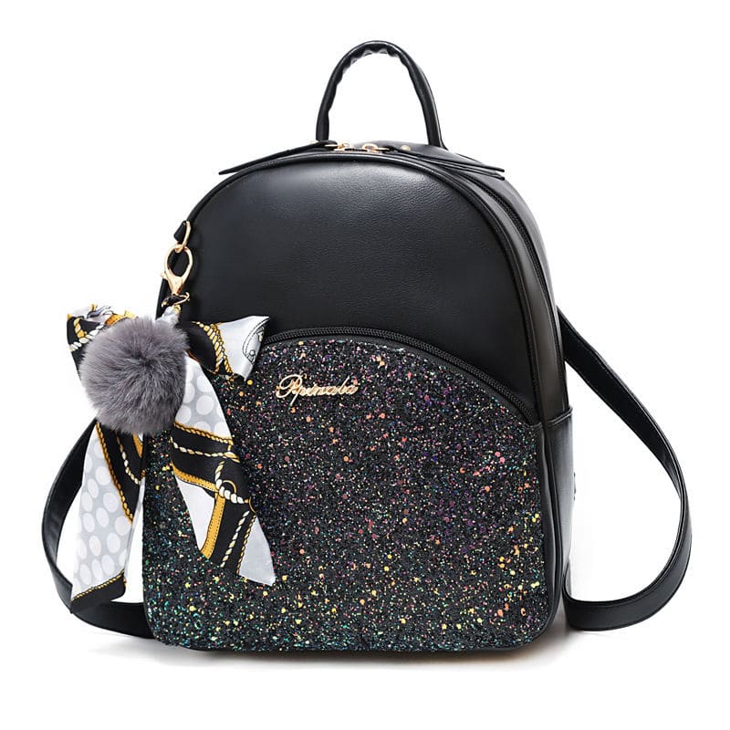 Glittering Backpack with Bow