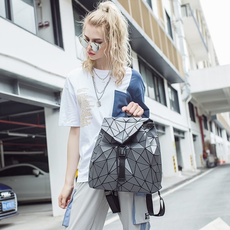 Geometric Drawstring Backpack