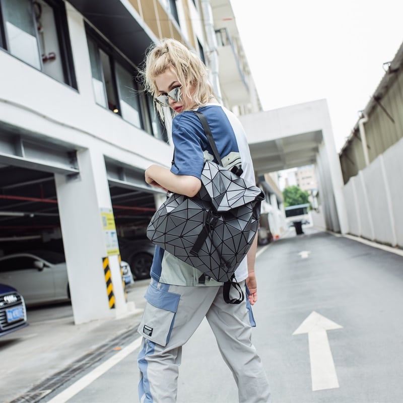Geometric Drawstring Backpack