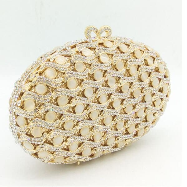 Mini Evening Bag with Crystlas and Pearls
