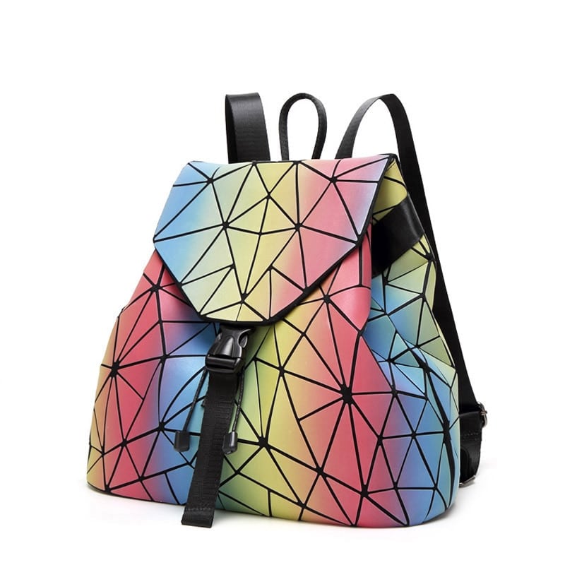 Geometric Drawstring Backpack