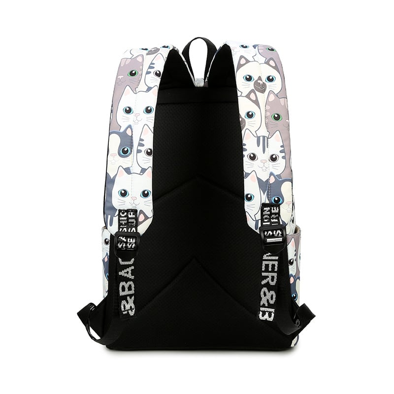 Backpack with Cute Cats Print