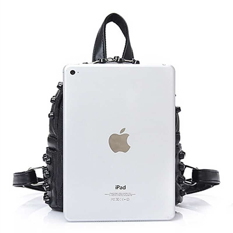 Black Rivet Leather Backpack