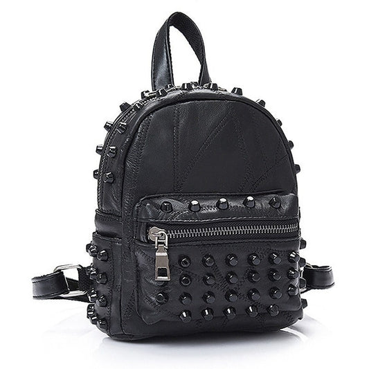 Black Rivet Leather Backpack