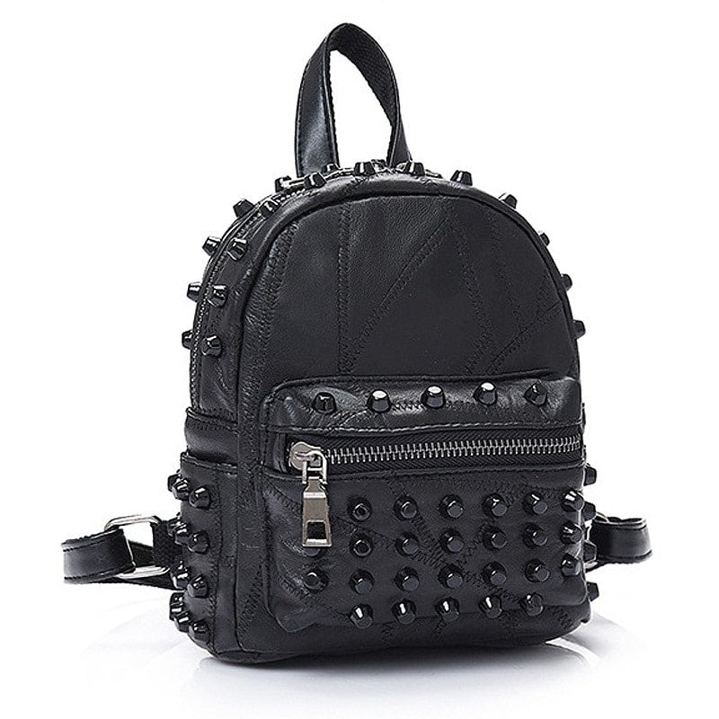 Black Rivet Leather Backpack