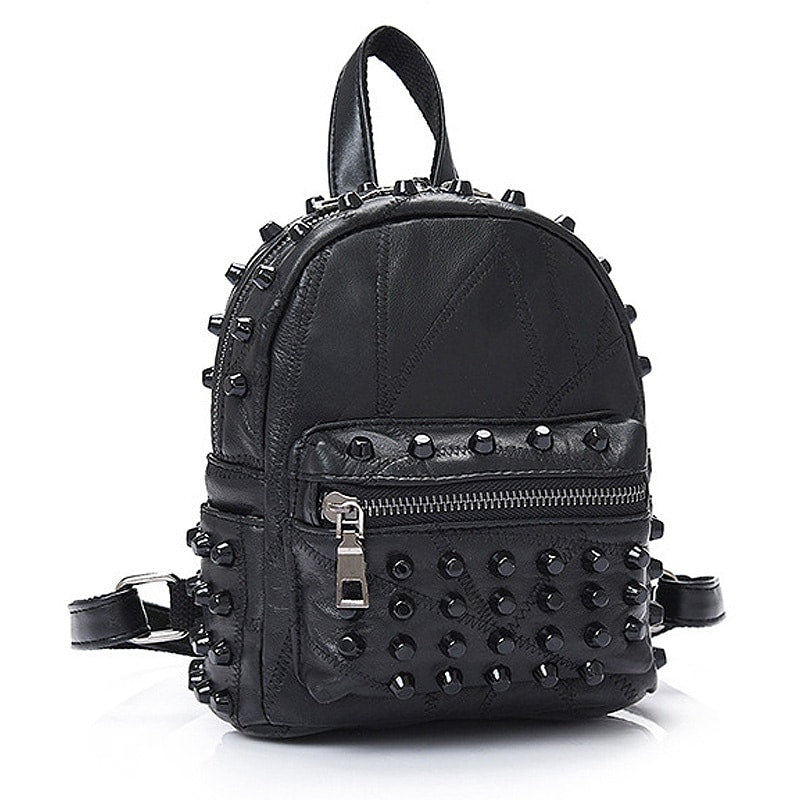 Black Rivet Leather Backpack