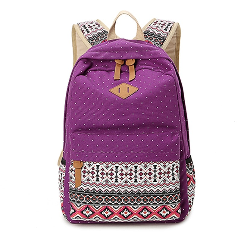 Ethnic Style Colorful Canvas Backpack