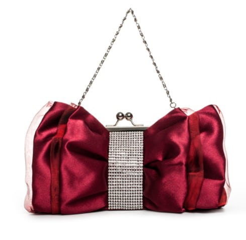 Satin Bow with Rhinestones Evening Bag