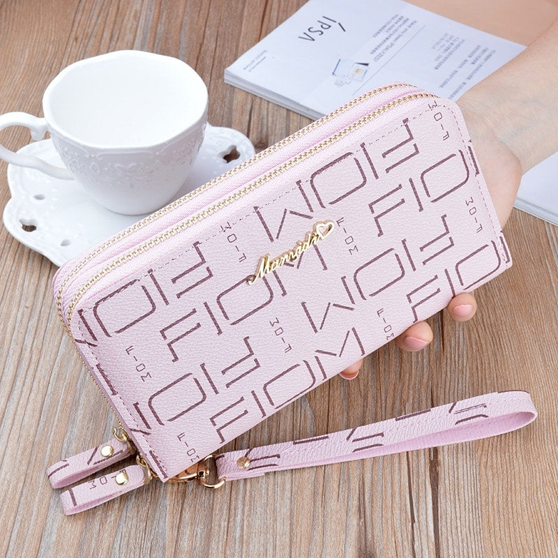 Large Capacity Double Zipper Wallet