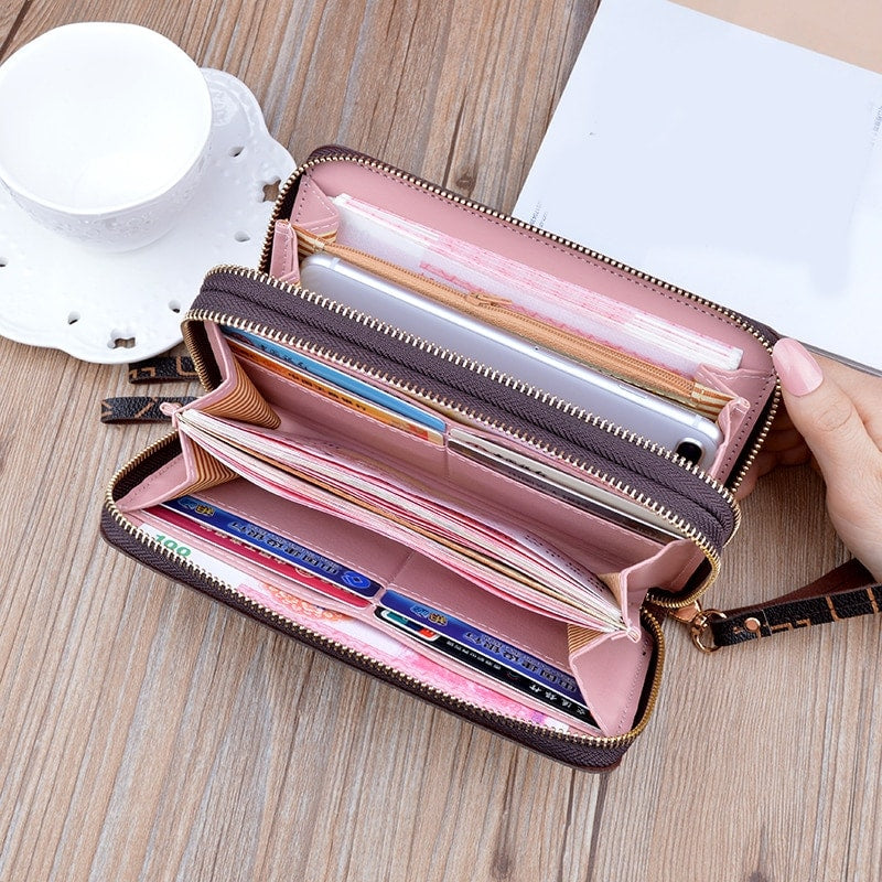 Large Capacity Double Zipper Wallet