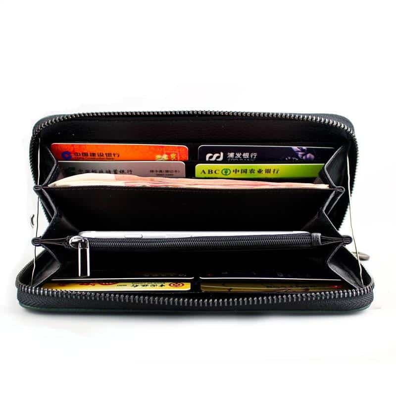 Fashionable Wallet Made of Genuine Leather with a Picture of a Peacock