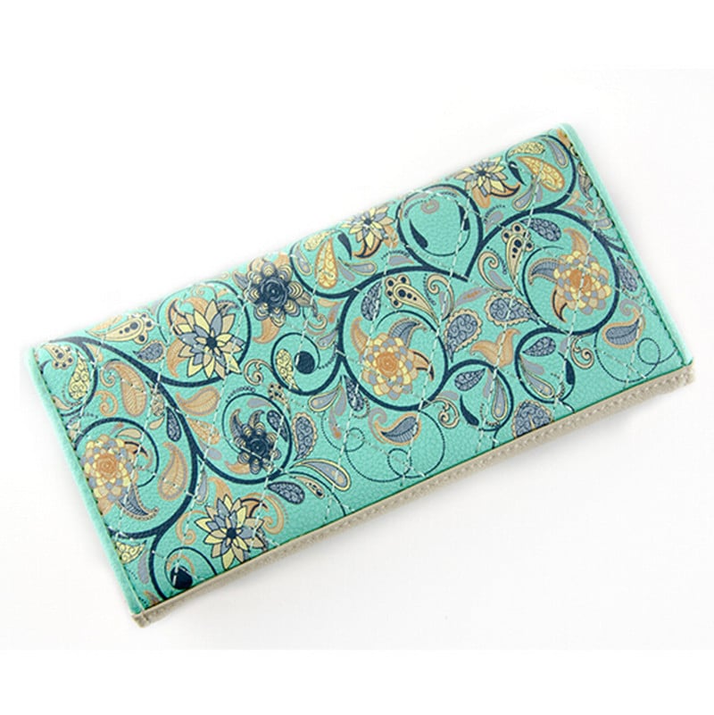 Floral Patterned Long Wallet