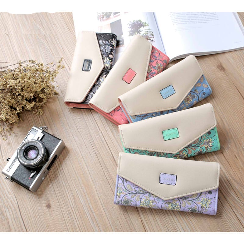 Floral Patterned Long Wallet