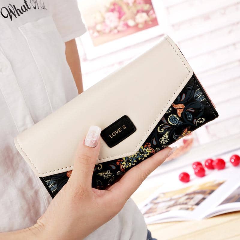 Floral Patterned Long Wallet