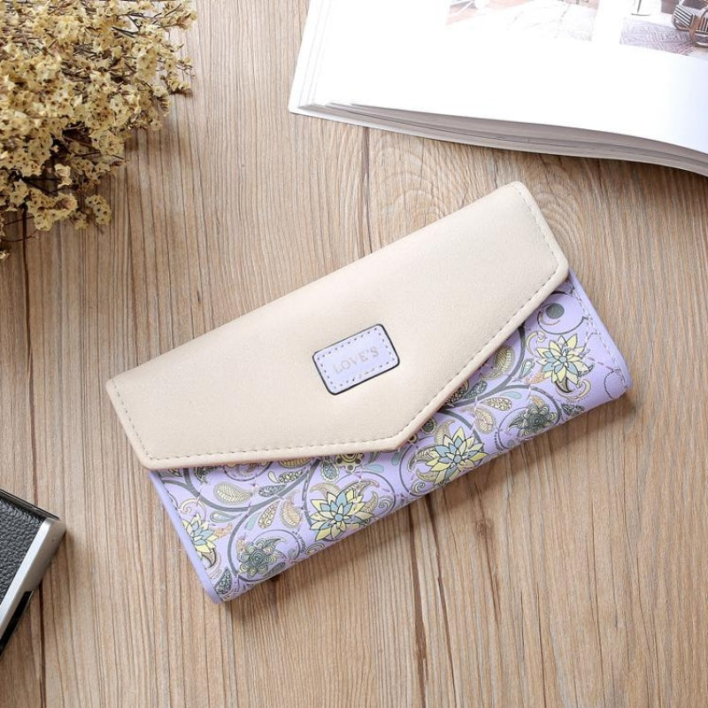 Floral Patterned Long Wallet