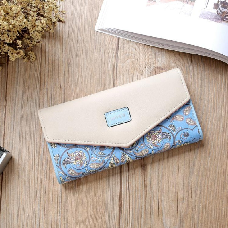 Floral Patterned Long Wallet