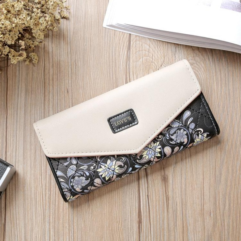 Floral Patterned Long Wallet