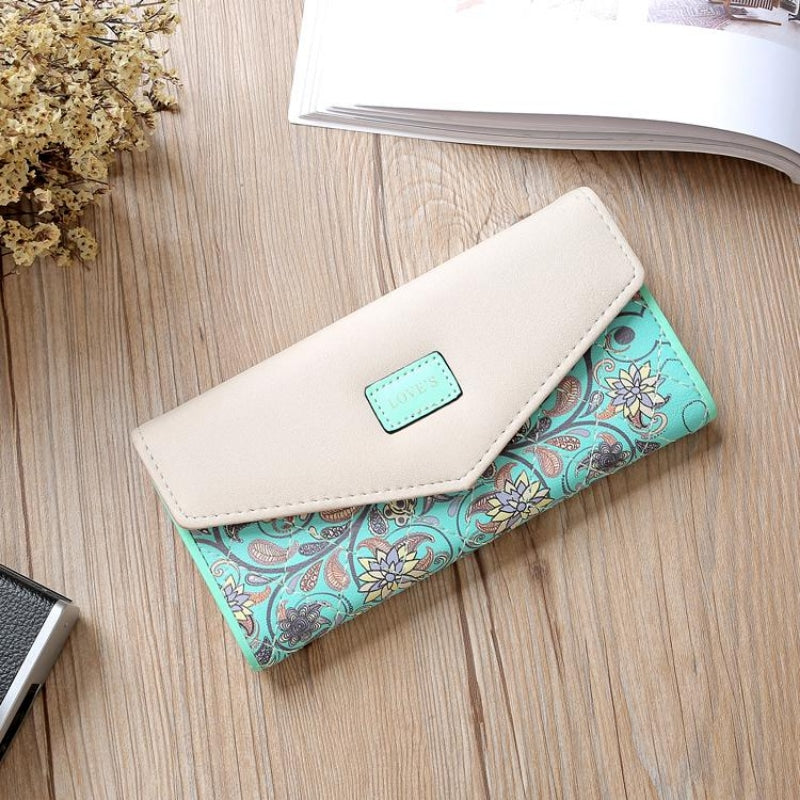 Floral Patterned Long Wallet