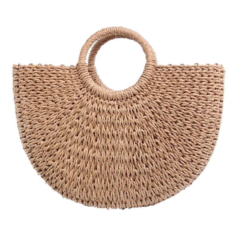 Half Moon Woven Rattan Bag
