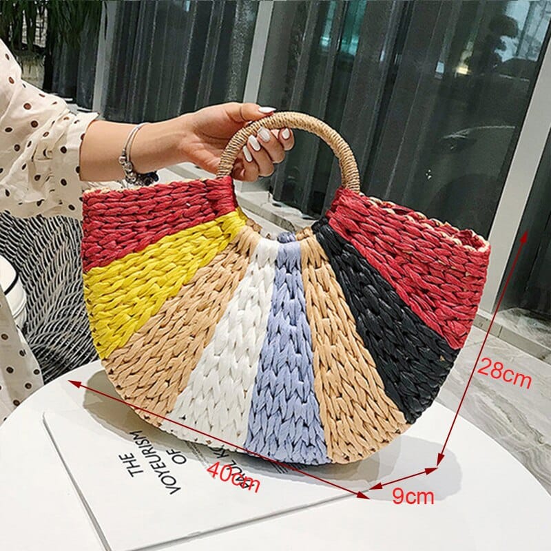 Half Moon Woven Rattan Bag