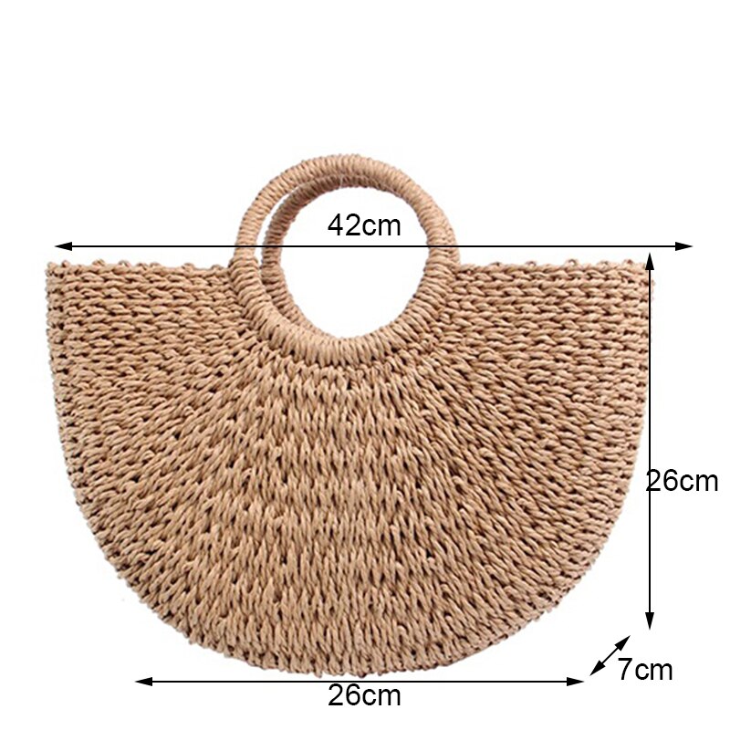 Half Moon Woven Rattan Bag