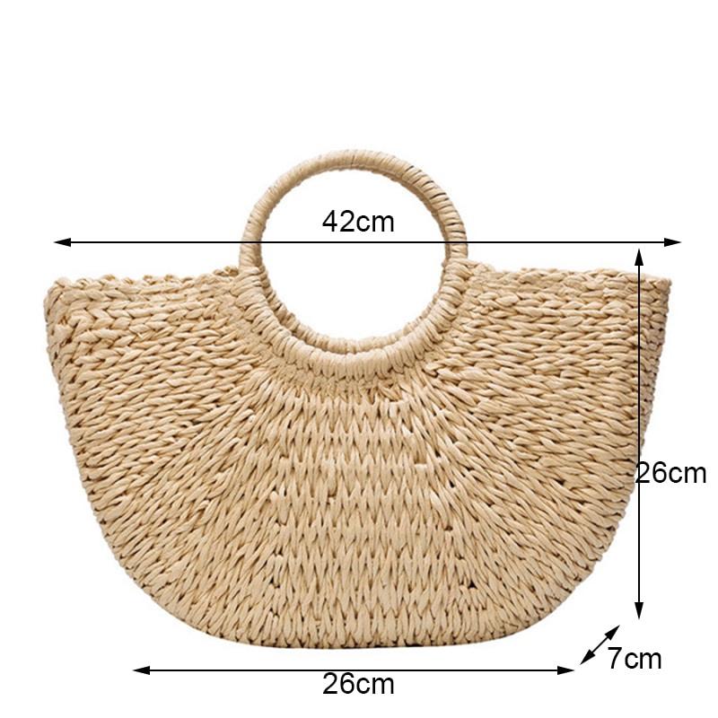 Half Moon Woven Rattan Bag