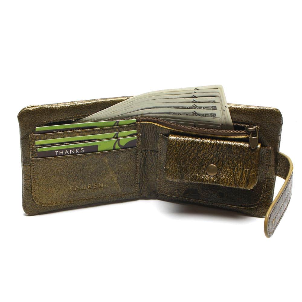 Compact Cowhide Leather Wallet for Women