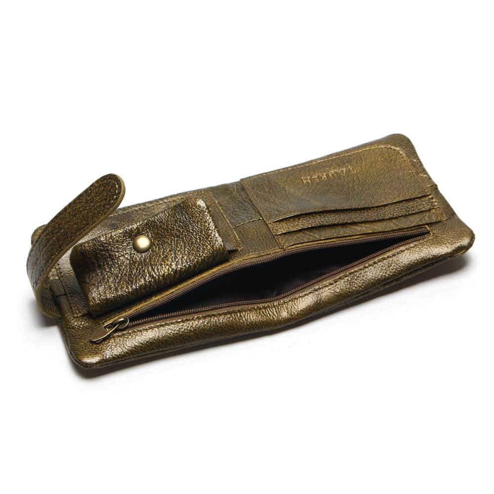 Compact Cowhide Leather Wallet for Women