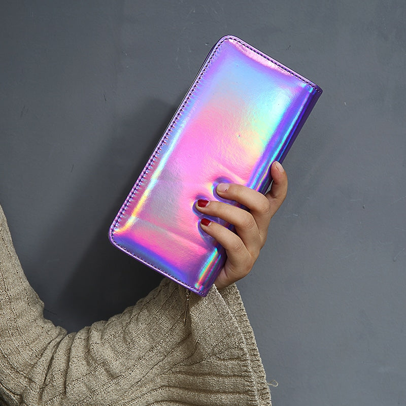 Hologram Zipper Wallet for Women