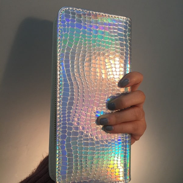 Hologram Zipper Wallet for Women