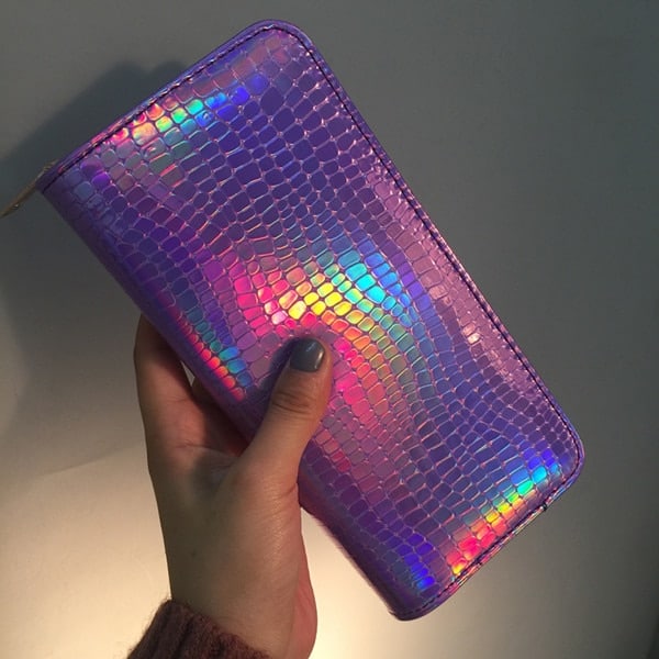 Hologram Zipper Wallet for Women