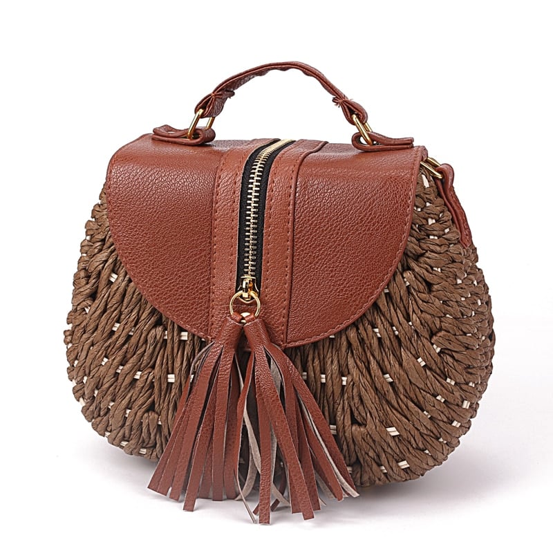 Boho Straw Crossbody Bag
