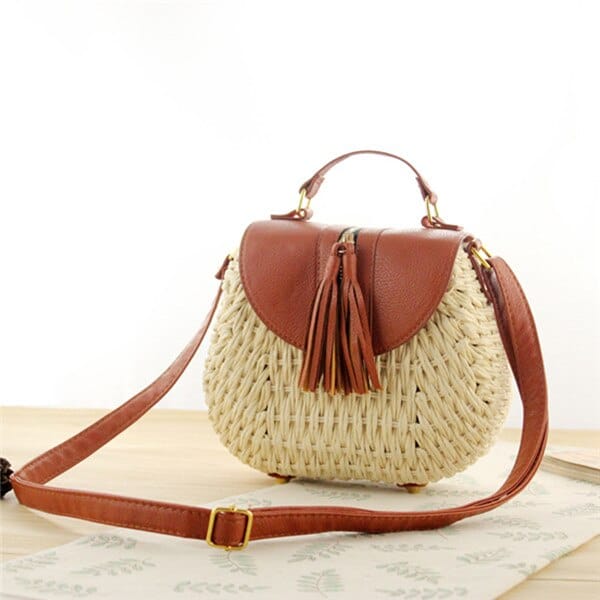 Boho Straw Crossbody Bag
