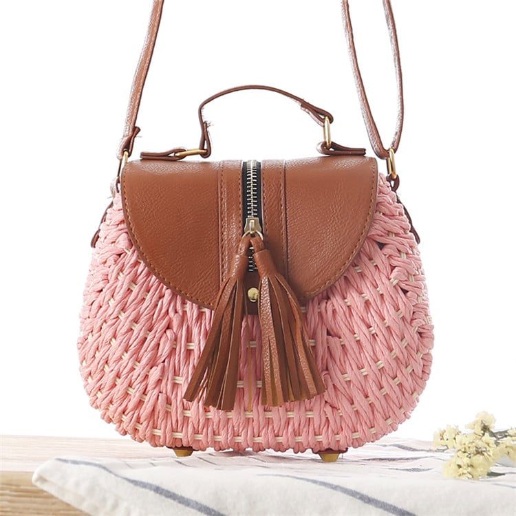 Boho Straw Crossbody Bag
