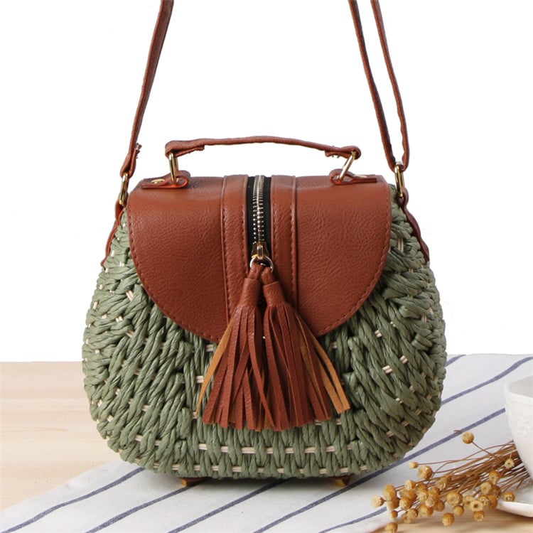 Boho Straw Crossbody Bag