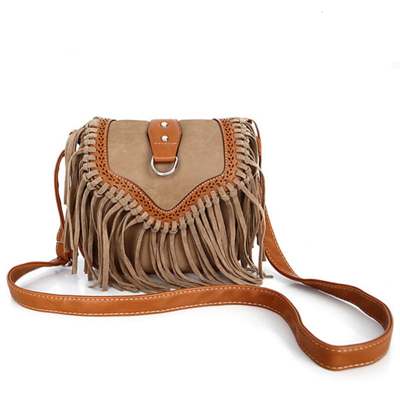 Bohemian Tassels Decorated Crossdody Bag