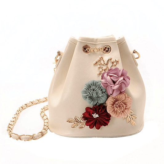 Elegant Floral Bucket Bag