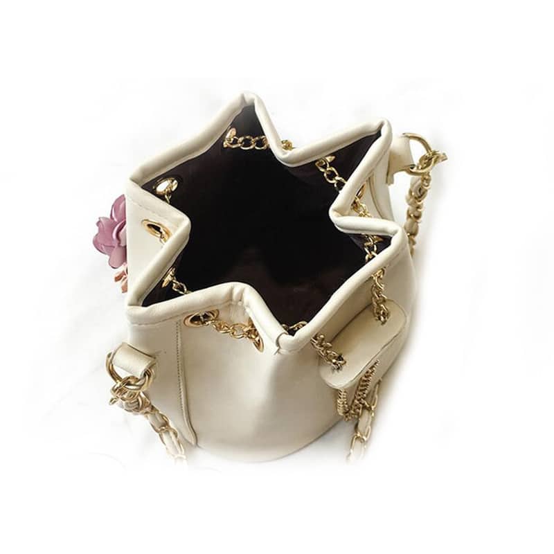 Elegant Floral Bucket Bag