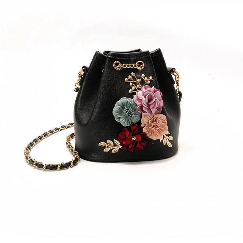 Elegant Floral Bucket Bag